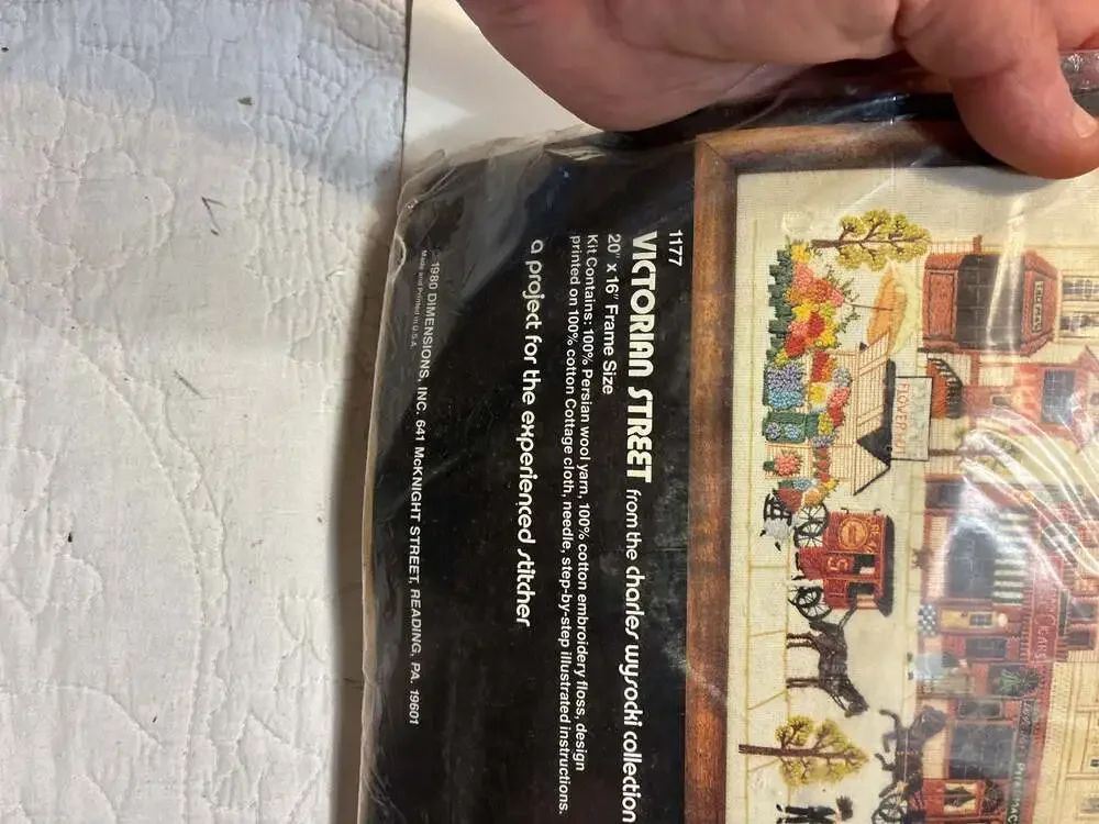 Dimensions Victorian Street Crewel Needlepoint Kit 1177, Charles Wysocki Collect